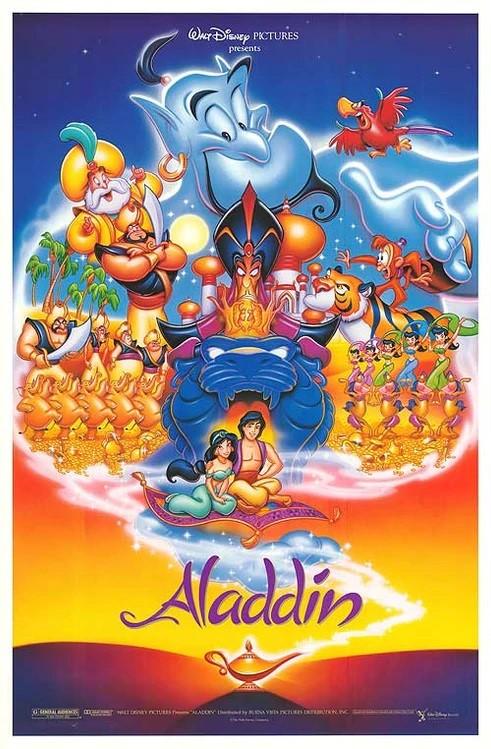 Robin Williams ALADDIN original 27x40 DS movie poster 1992 Disney
