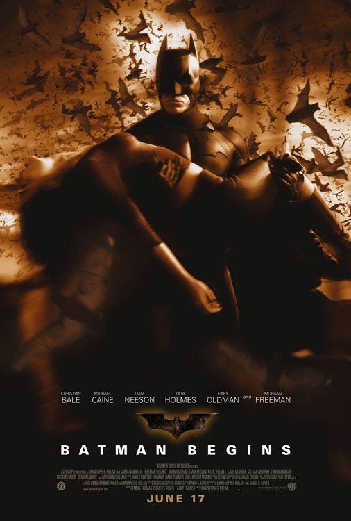 Christian Bale BATMAN BEGINS 2005 original rolled DS movie poster 27x40 Rachel