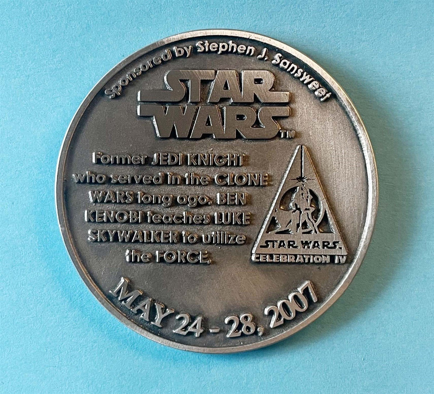 Sansweet STAR WARS CELEBRATION IV collector panel coin OBI-WAN KENOBI 2007