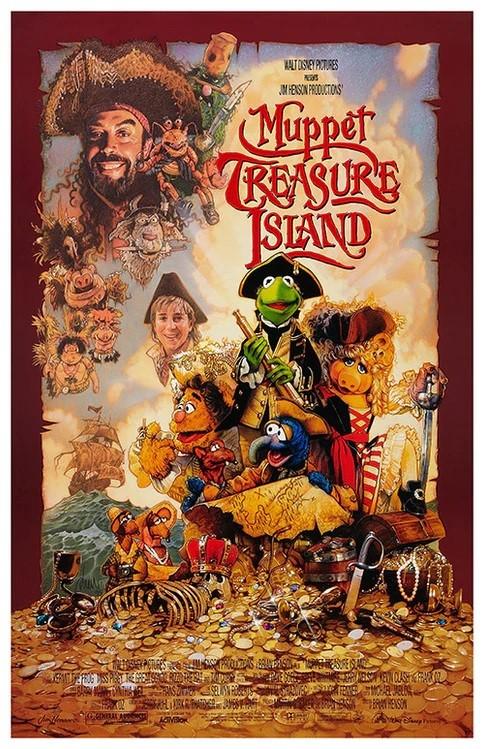 Disney MUPPET TREASURE ISLAND original 27x40 DS movie poster 1996 Tim Curry