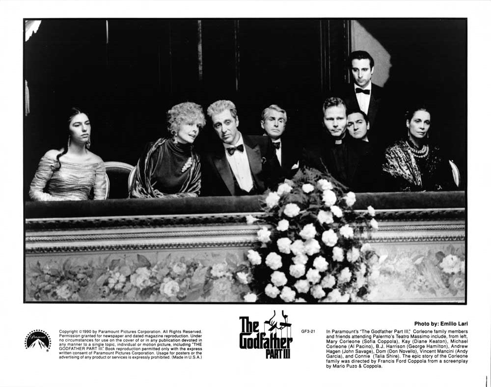 Al Pacino GODFATHER PART III Andy Garcia Diane Keaton original press photo