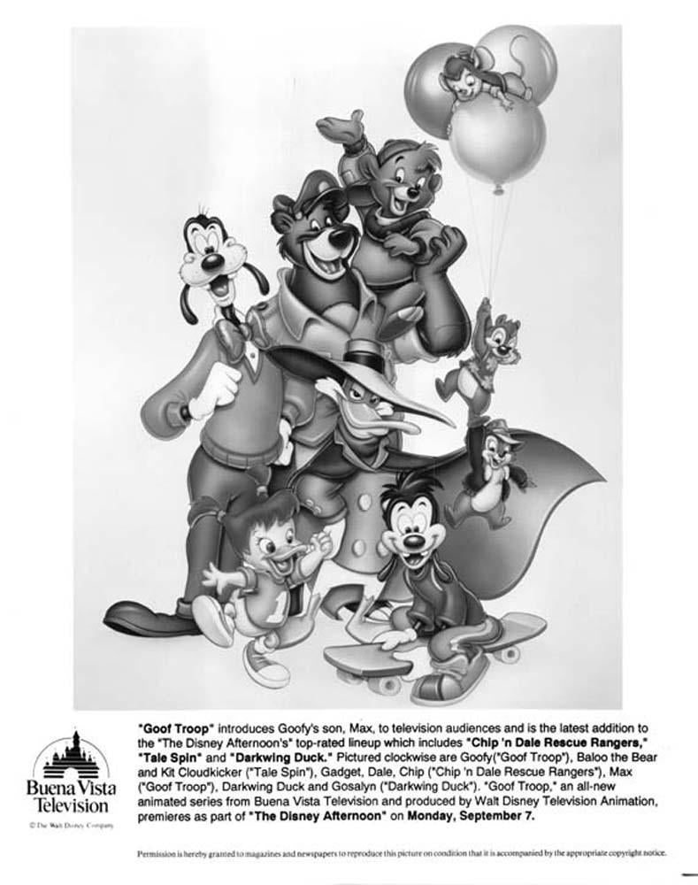 Disney 1992 Jim Cummings GOOF TROOP Rob Paulsen press kit with photos & slides
