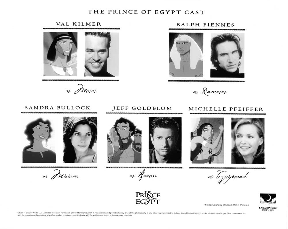 Patrick Stewart PRINCE OF EGYPT Val Kilmer Sandra Bullock original press photos