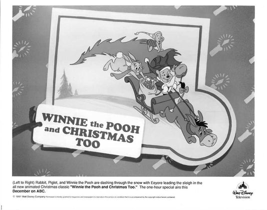 Disney 1991 WINNIE THE POOH AND CHRISTMAS TOO press kit with photos