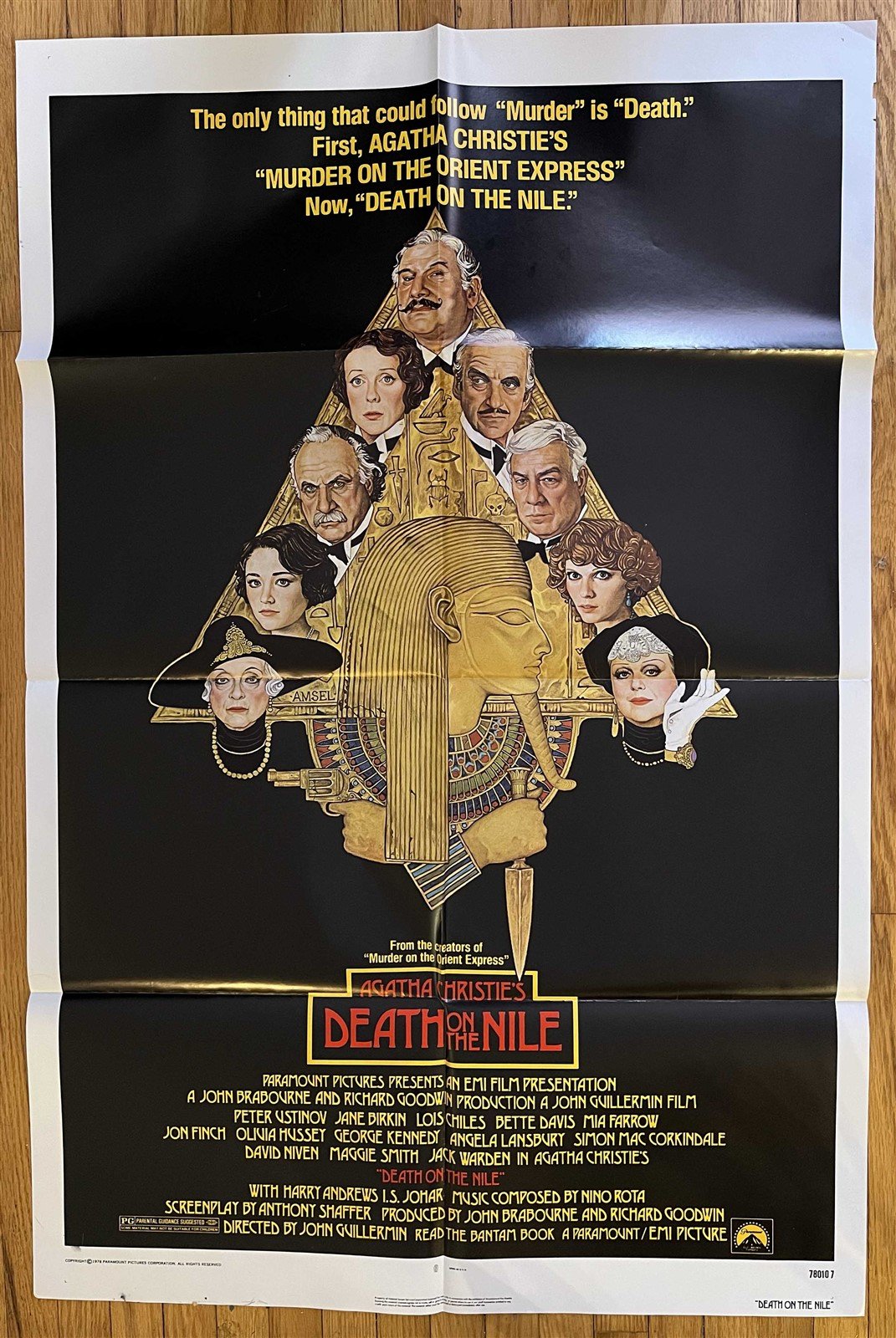 Peter Ustinov DEATH ON THE NILE Bette Davis movie poster 1978 ORIGINAL 27x41