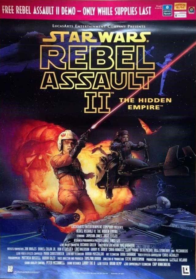 LucasArts REBEL ASSAULT II: HIDDEN EMPIRE Star Wars original store poster 1995