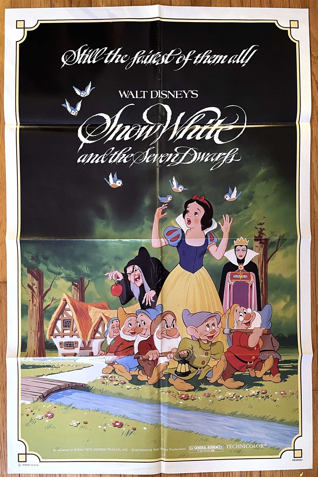 Walt Disney SNOW WHITE AND THE SEVEN DWARFS movie poster 1983 ORIGINAL 27x41