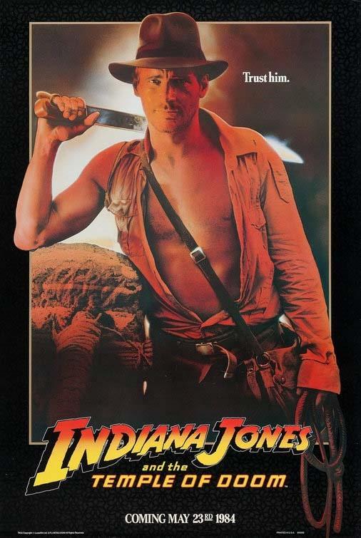 INDIANA JONES TEMPLE OF DOOM promo movie poster ORIGINAL 17x24 rolled