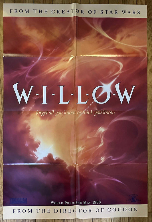Warwick Davis WILLOW Val Kilmer advance movie poster 1988 ORIGINAL 27x41