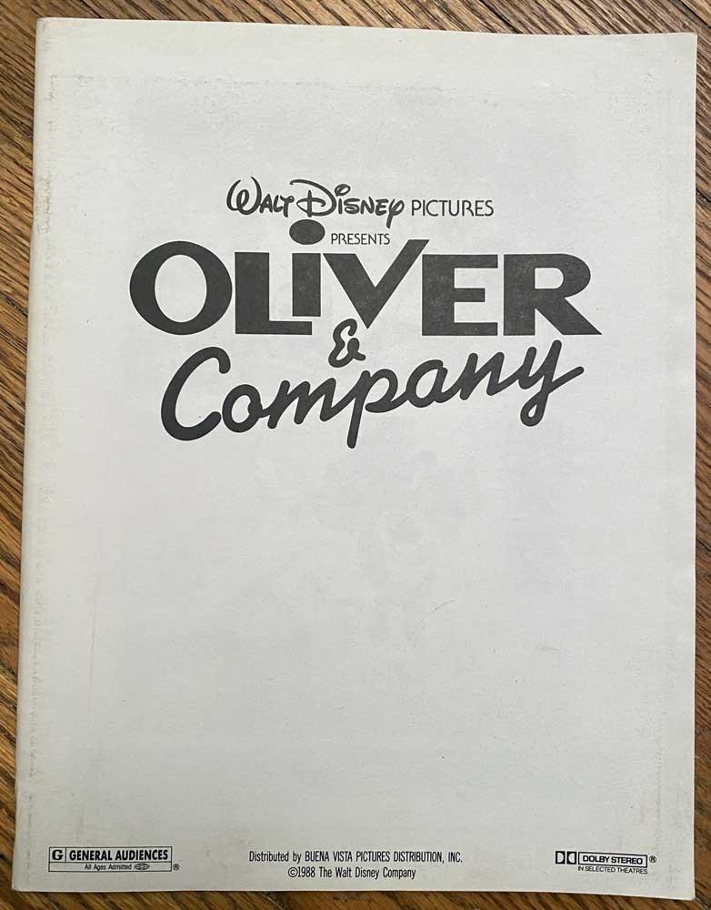Disney 1988 Billy Joel OLIVER & COMPANY Bette Midler press kit with photo
