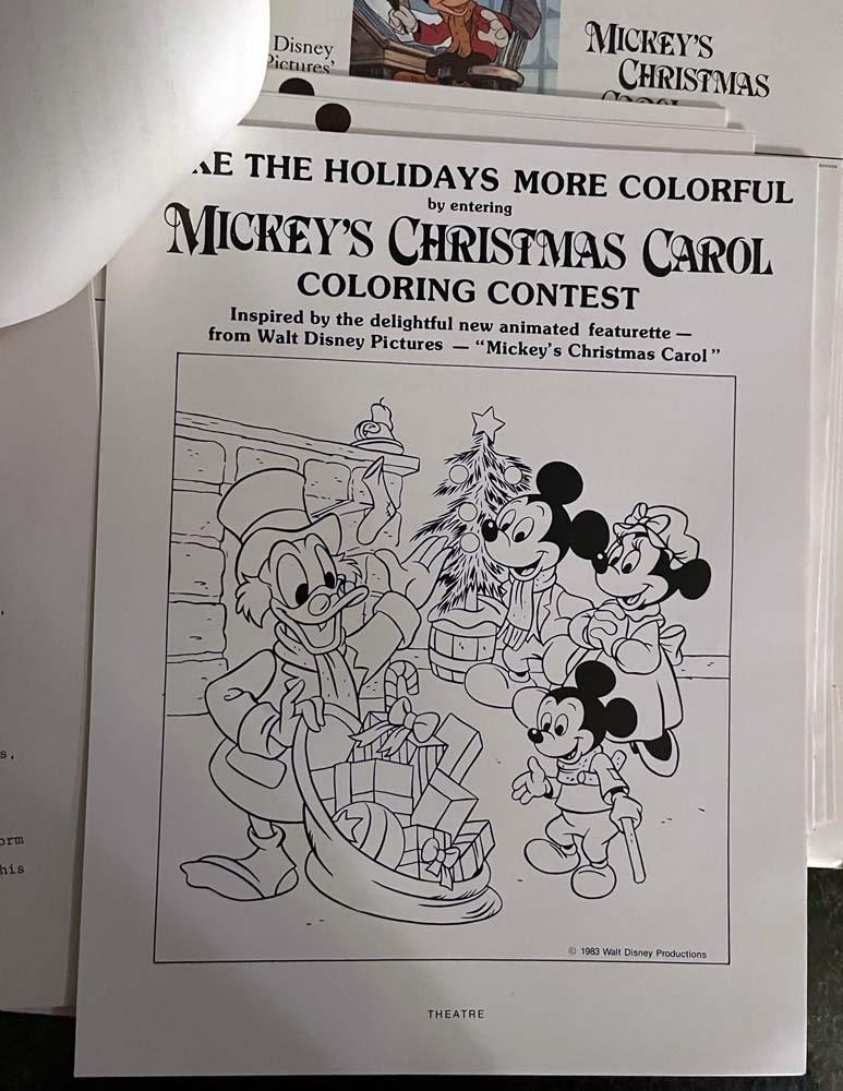 Disney RESCUERS and MICKEY'S CHRISTMAS CAROL marketing kit 1983