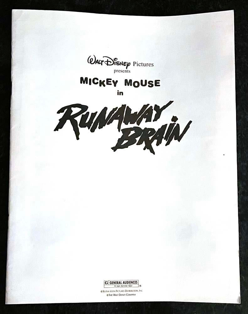 Disney 1995 Mickey Mouse RUNAWAY BRAIN press kit