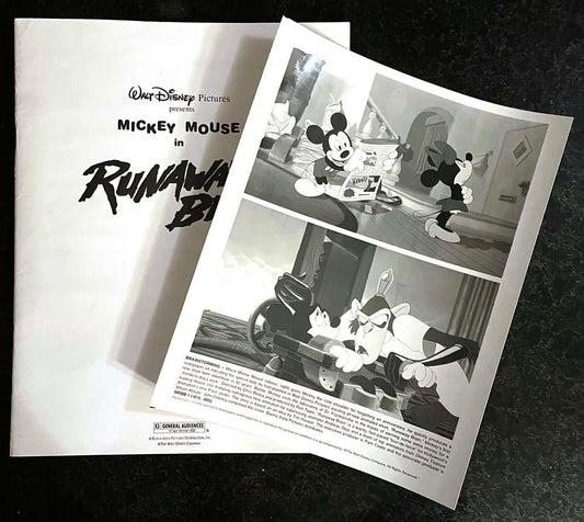Disney 1995 Mickey Mouse RUNAWAY BRAIN press kit