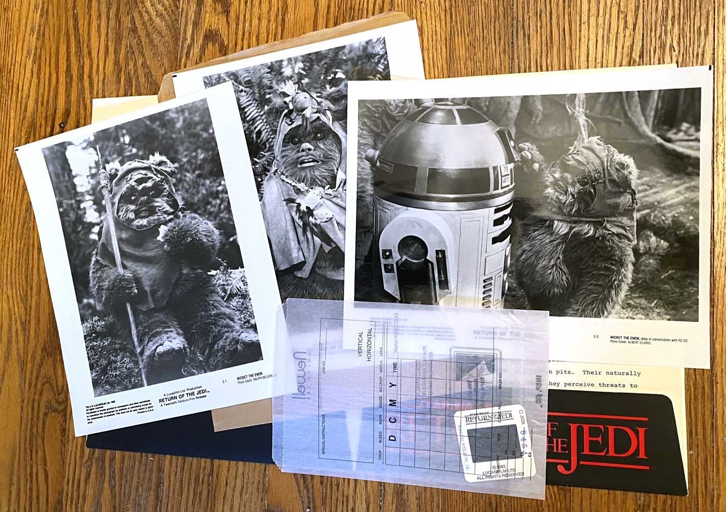 Star Wars INTRODUCING THE EWOKS press kit Return of the Jedi folder 35mm slide