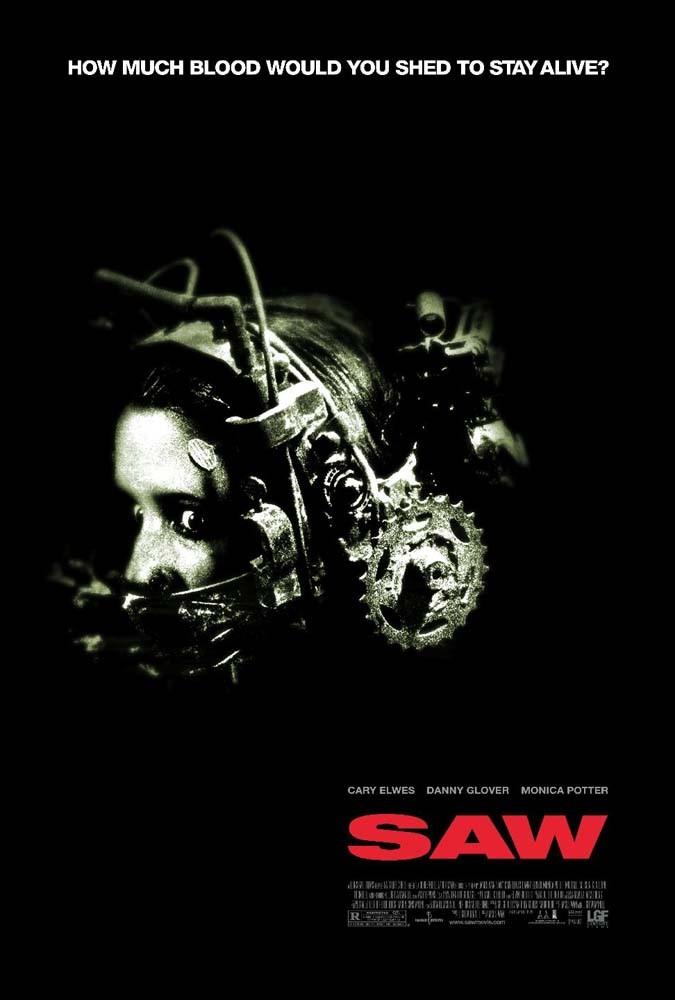 James Wan SAW Carey Elwes Tobin Bell original movie poster 27x40 rolled 2004