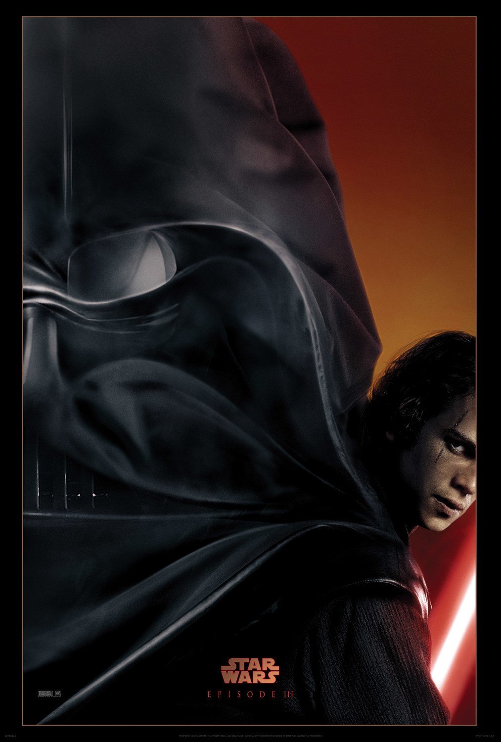 Star Wars REVENGE OF THE SITH original 27x40 DS advance movie poster 2005