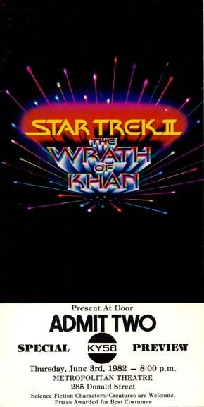 William Shatner STAR TREK II WRATH OF KHAN 1982 original premiere ticket